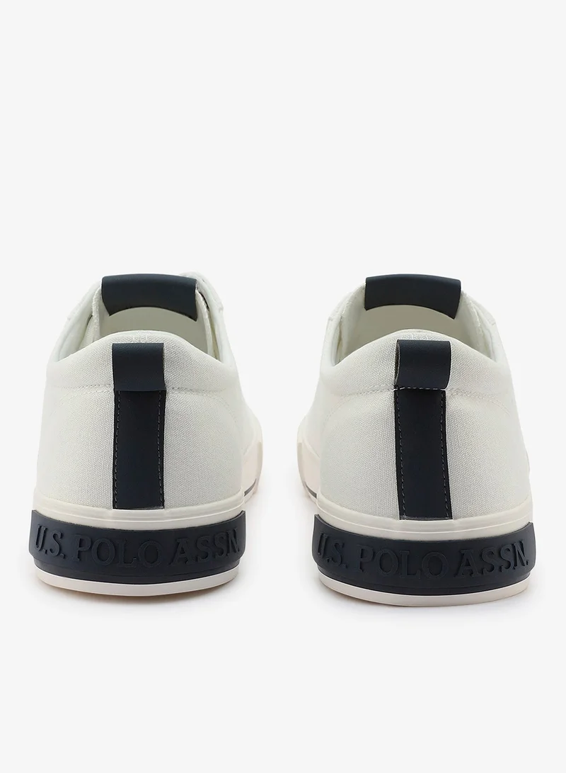 U.S. Polo Assn. white Men's White Low-Top Sneakers - Lightweight Slip-On Design for Men | Best Price UAE